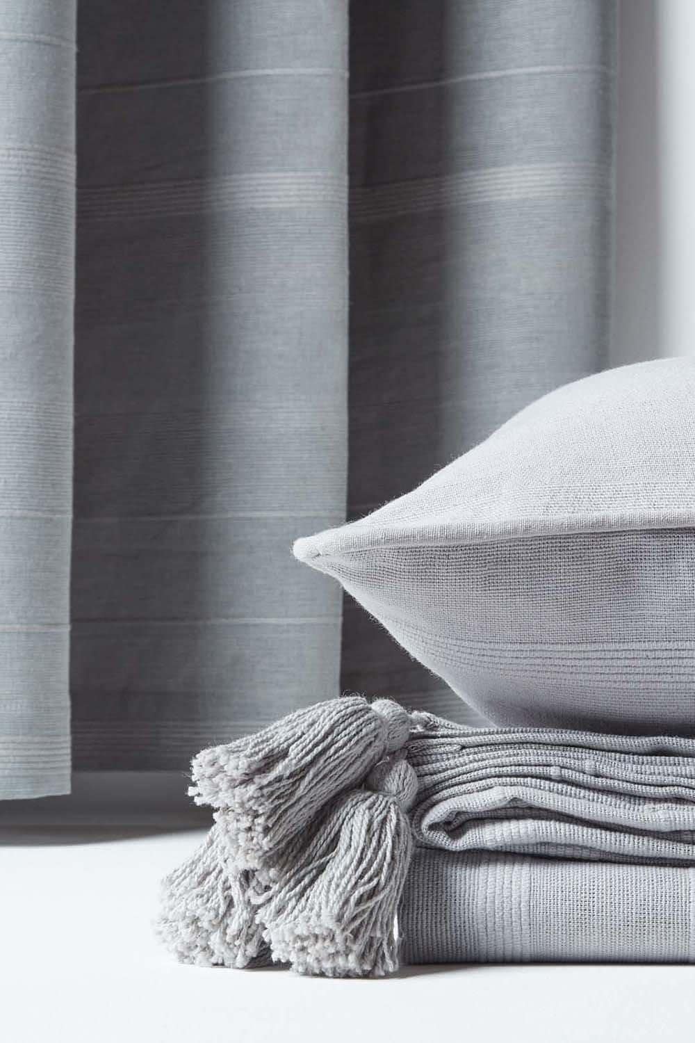 Homescapes Cotton Rajput Ribbed Cushion Cover image 5