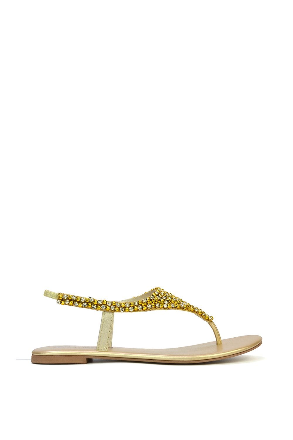 XY London 'Lauren' Embellished Toe Post Flat Sandals