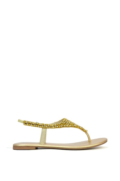 XY London 'Lauren' Embellished Toe Post Flat Sandals