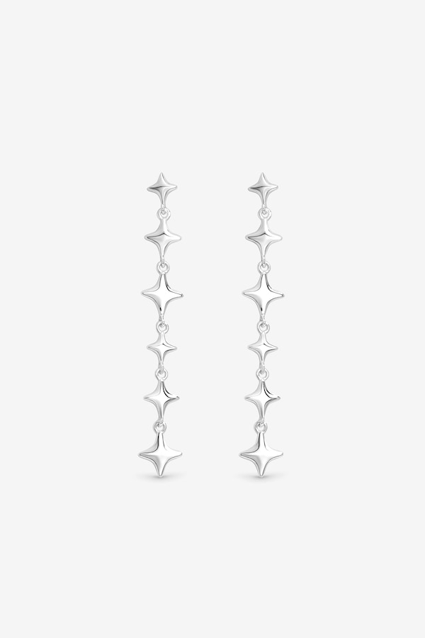 Simply Silver Sterling Silver 925 Polished Long Celestial Drop Earrings