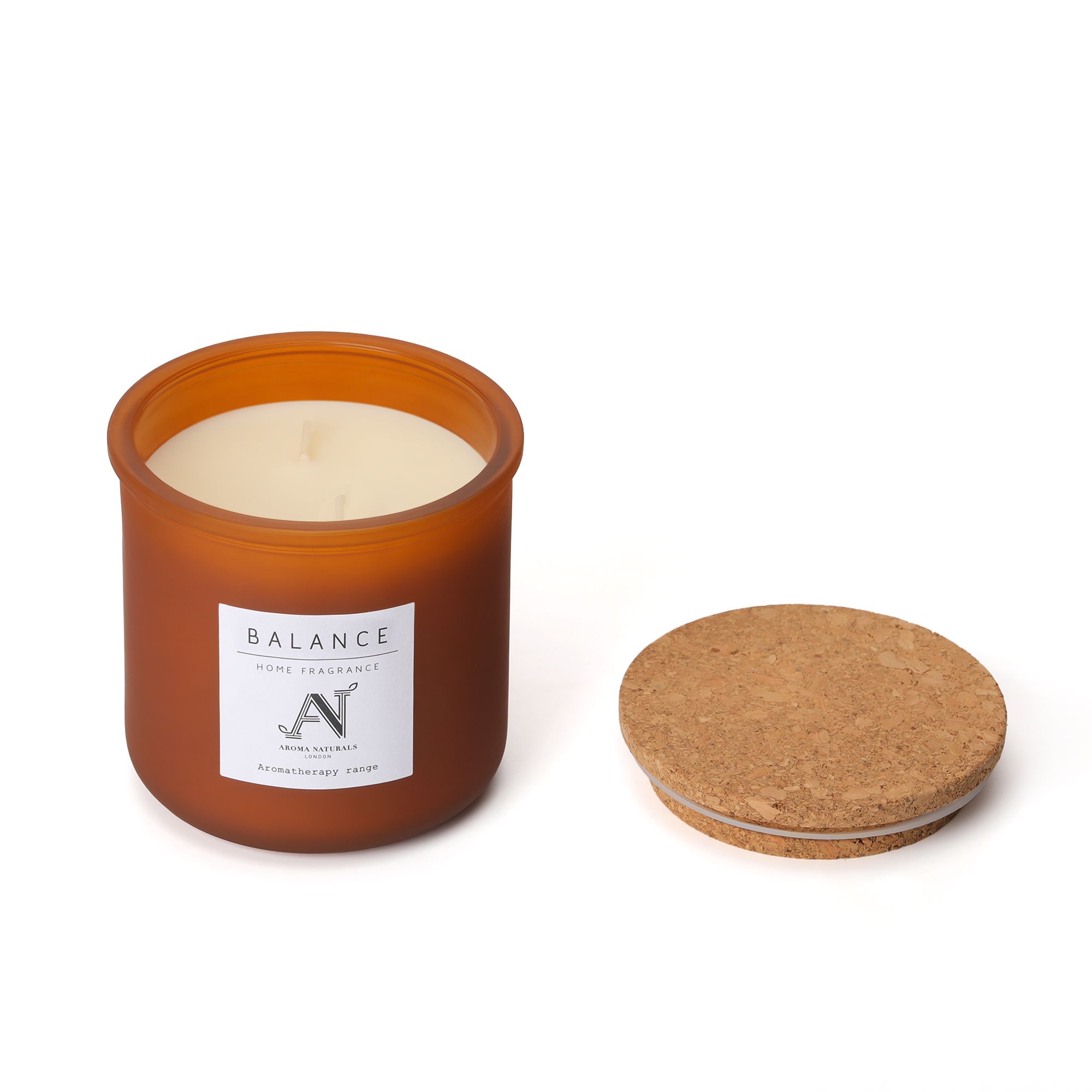 Aroma Naturals Balance Scented Candle – Amber Glass with Cork Lid image 4