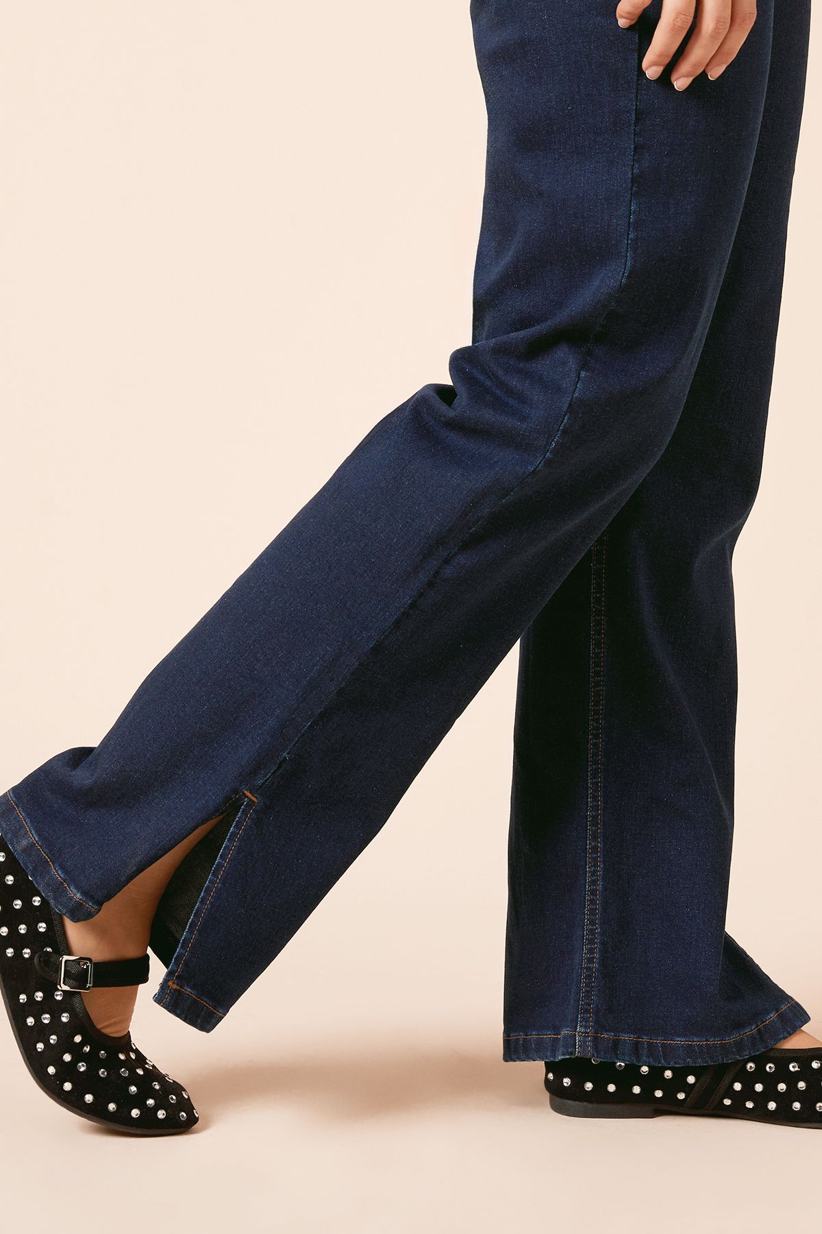 Dorothy Perkins Straight Leg Jean With Side Split Indigo image 4