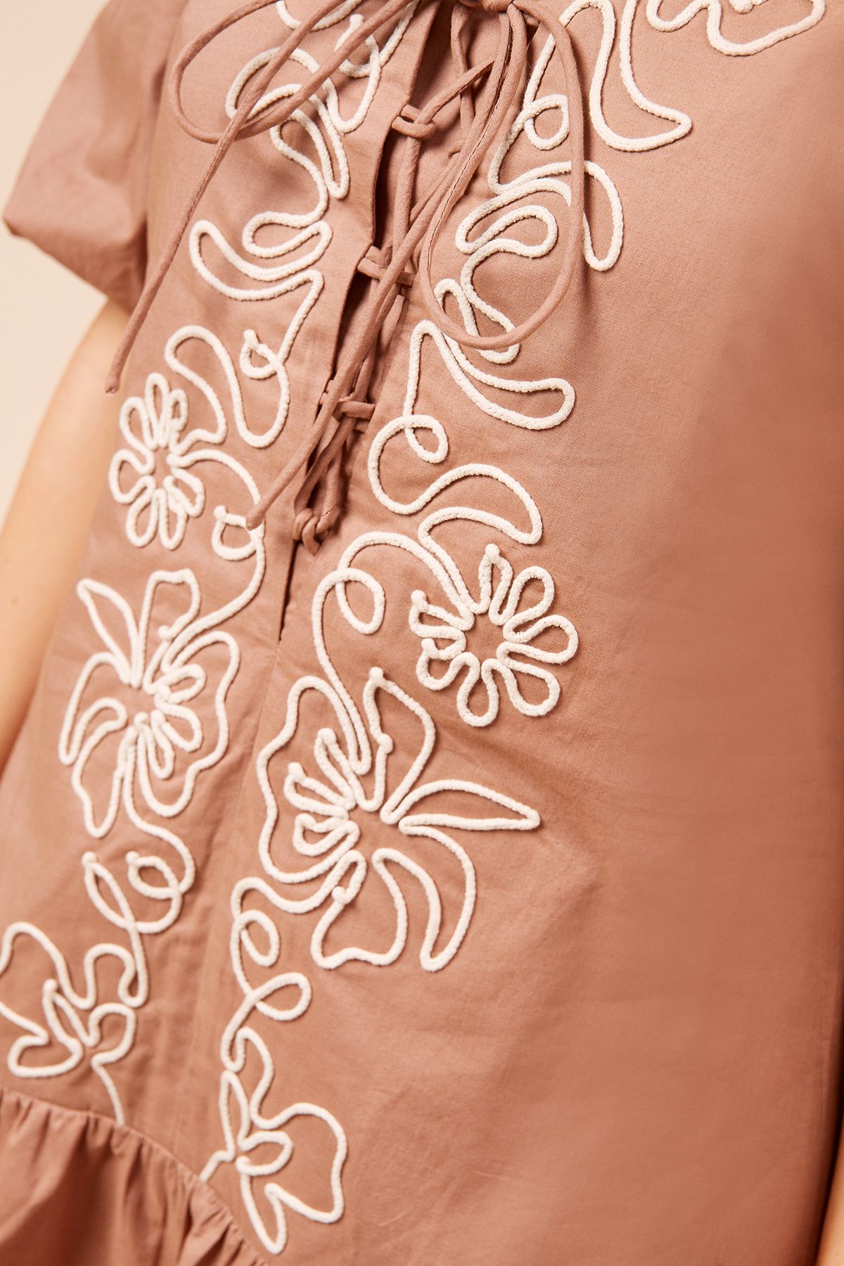 Dorothy Perkins Cornelli Poplin Mini Dress Brown image 5