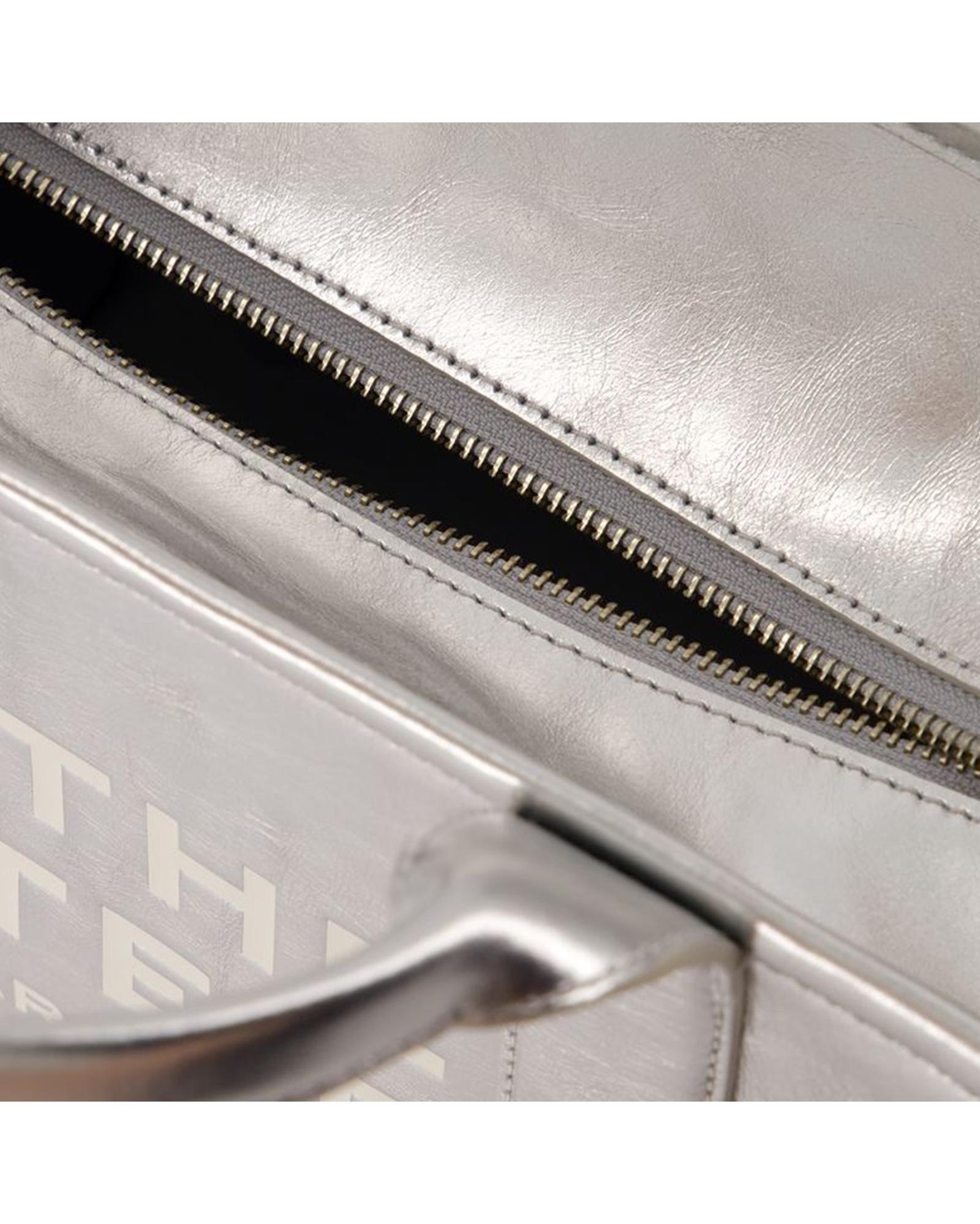 Marc Jacobs The Tote Bag Metallic Leather Zip Tote Wo - Metallic | Silver image 4