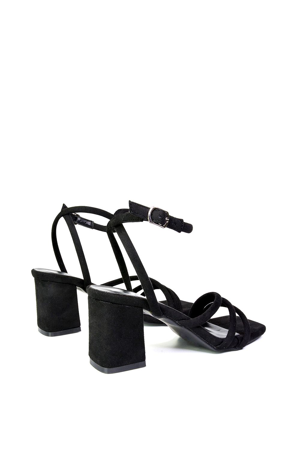 XY London 'Trixie' Square Toe Buckle Up Ankle Strappy Mid Block Heel Sandals image 3