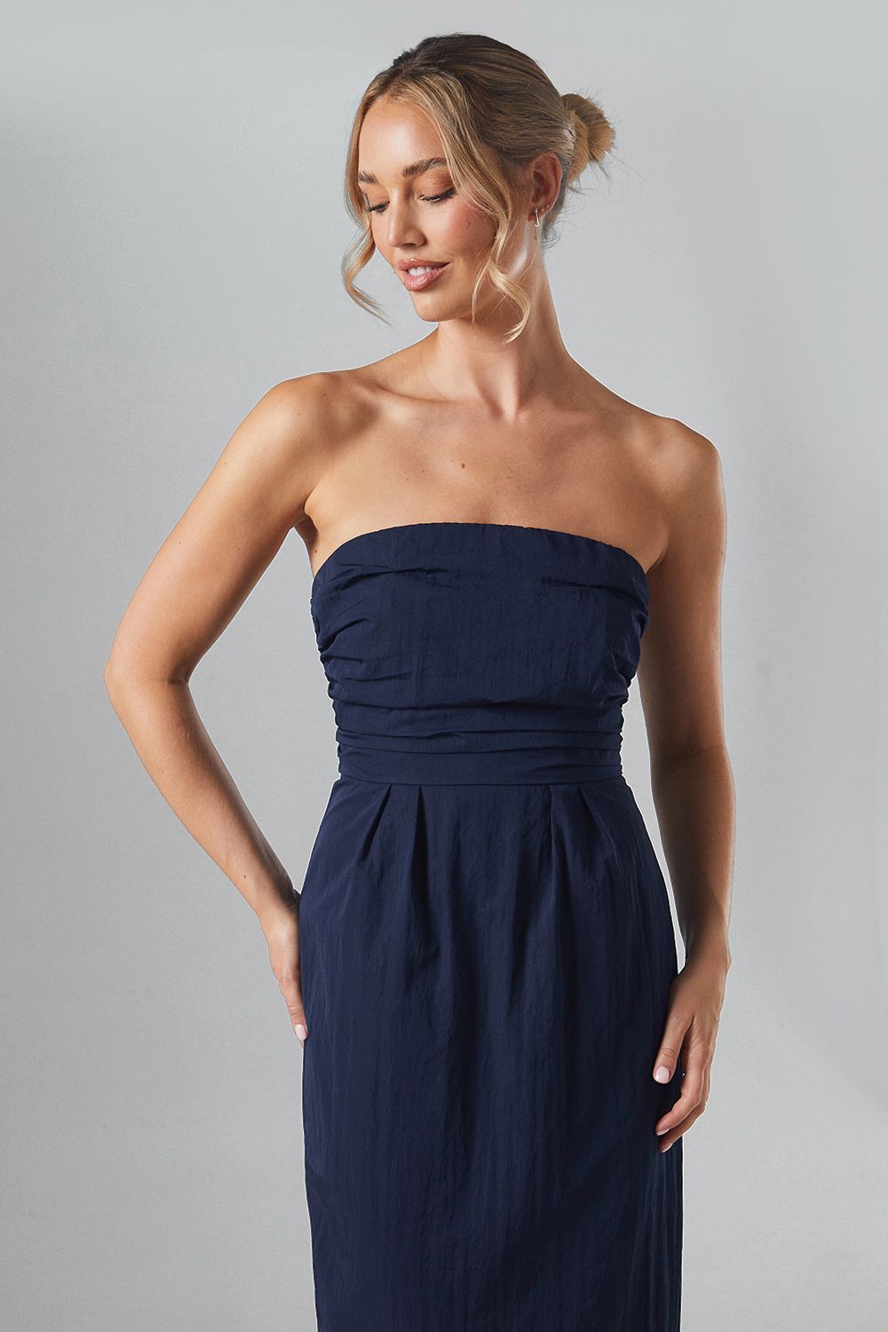Coast Bandeau Taffetta Bridesmaid Maxi Dress Navy image 4