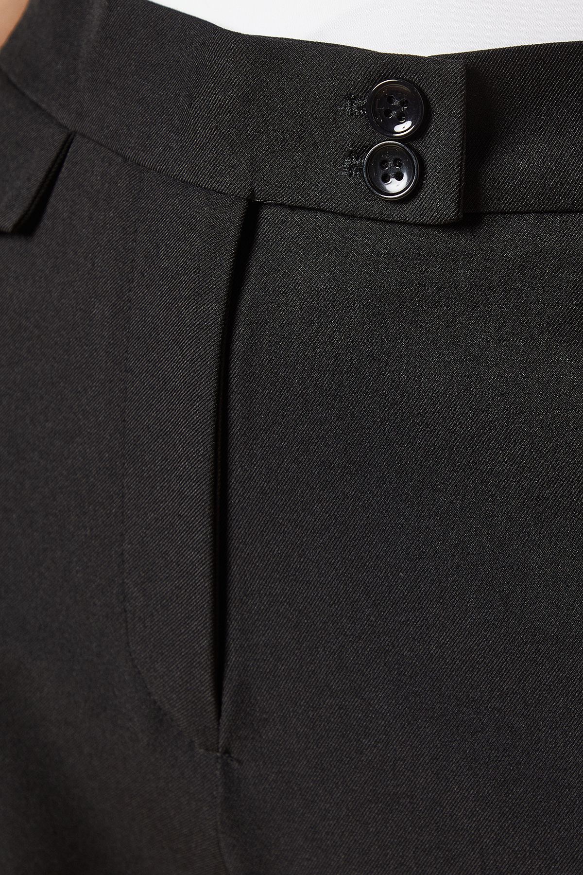 Dorothy Perkins Petite Tab Detail Capri Trouser Black image 5