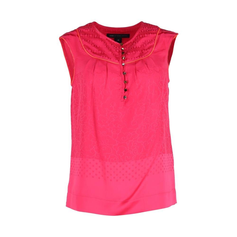 Marc Jacobs Preloved Sleeveless Embroidered Blouse Wo - Pink Tank Tops