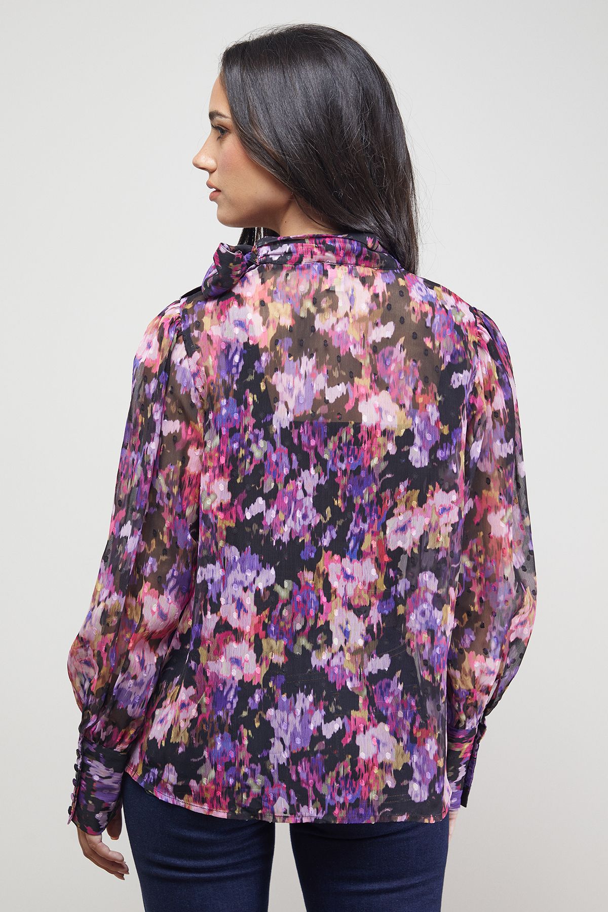 Oasis Pussy Bow Blouse Floral image 3