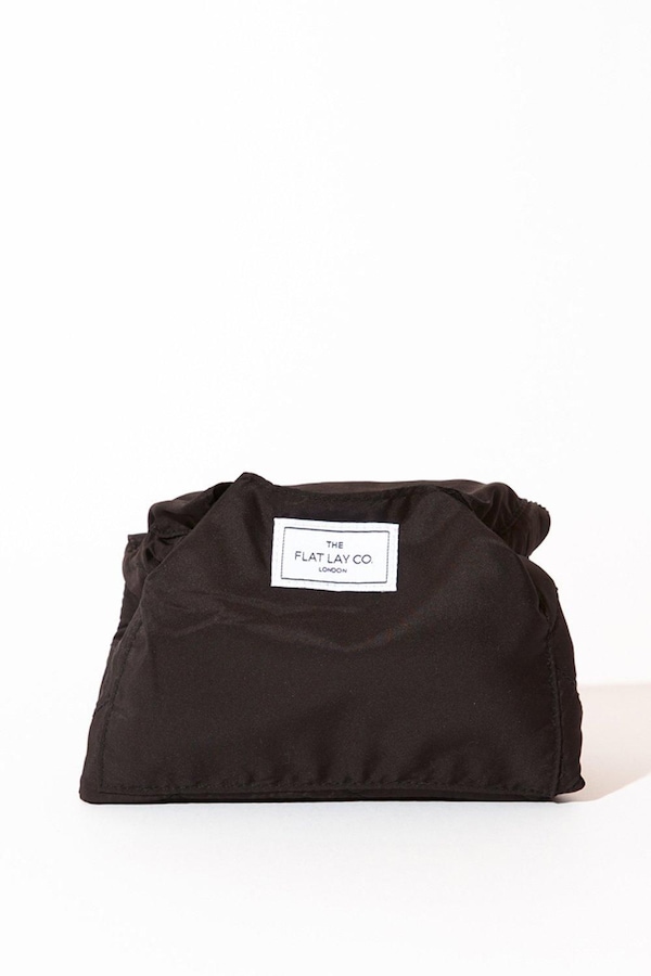 The Flat Lay Co Classic Black Open Flat Makeup Bag Black