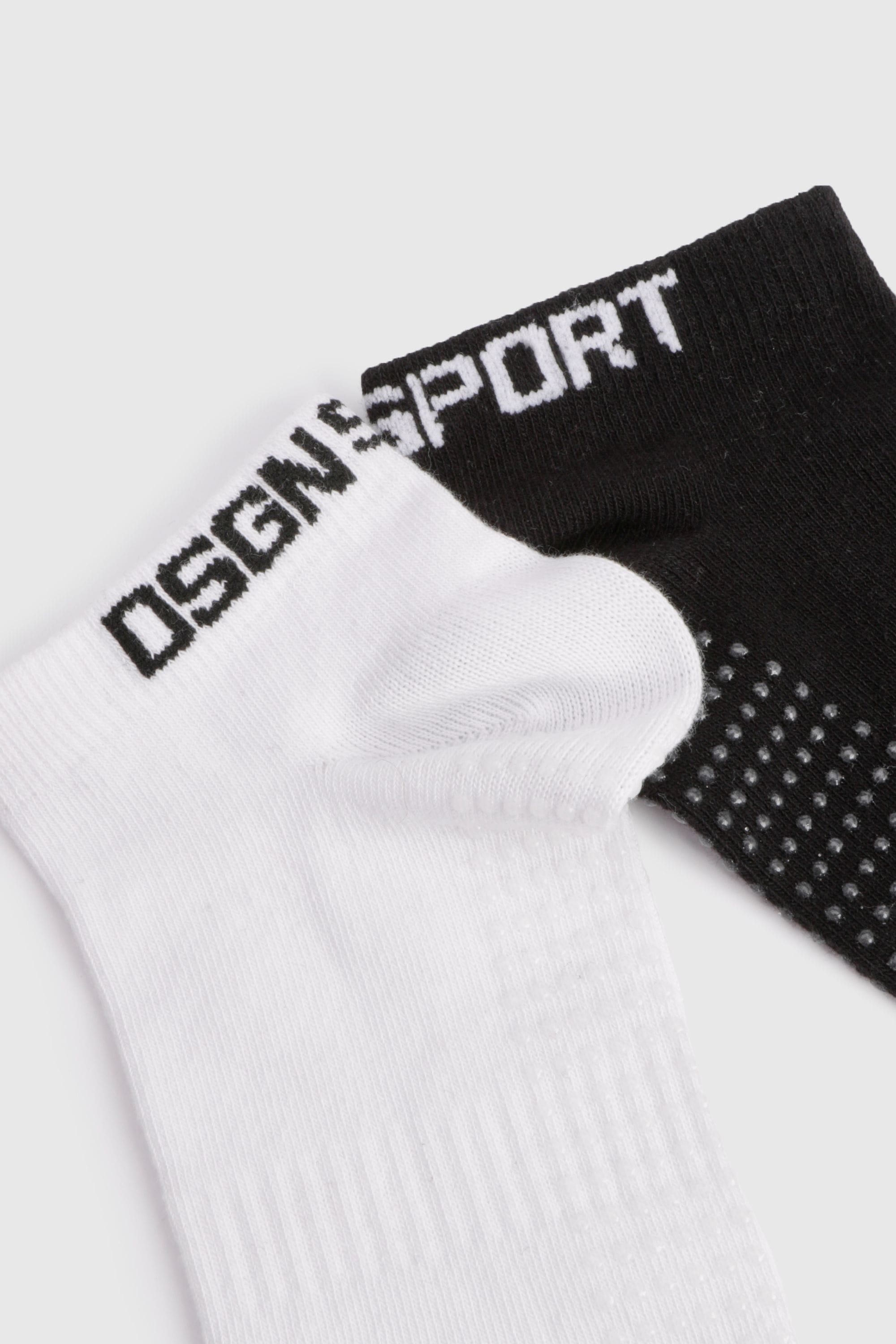 DSGN Studio DSGN Studio 2 Pack Pilates Yoga Trainer Grip Socks Black/white image 3
