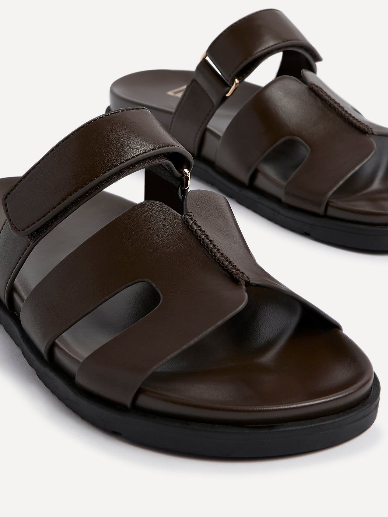 Linzi Emmy Brown Faux Leather Footbed Linked Design Sandal image 4