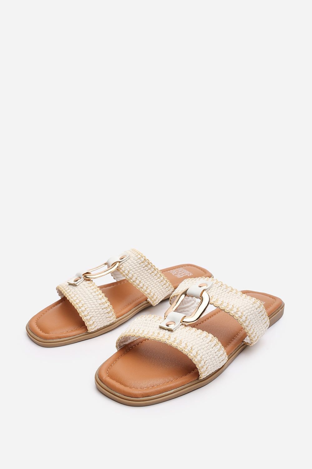 Where's That From 'Mackenzie' Woven Two-Strap Sandals with Metallic Ring Detail image 3