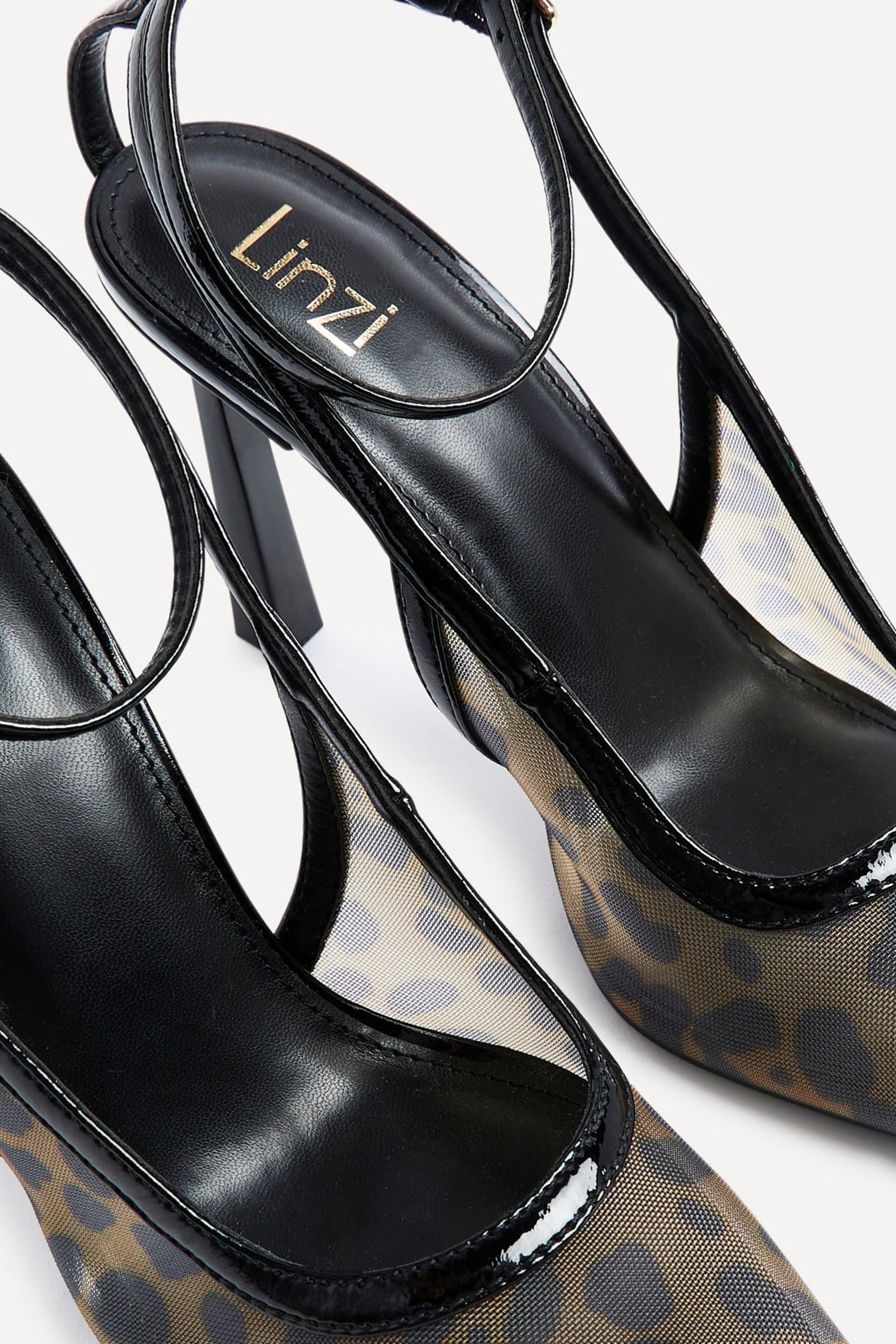 Linzi Louella Leopard Print Mesh Stiletto Court Heel image 5