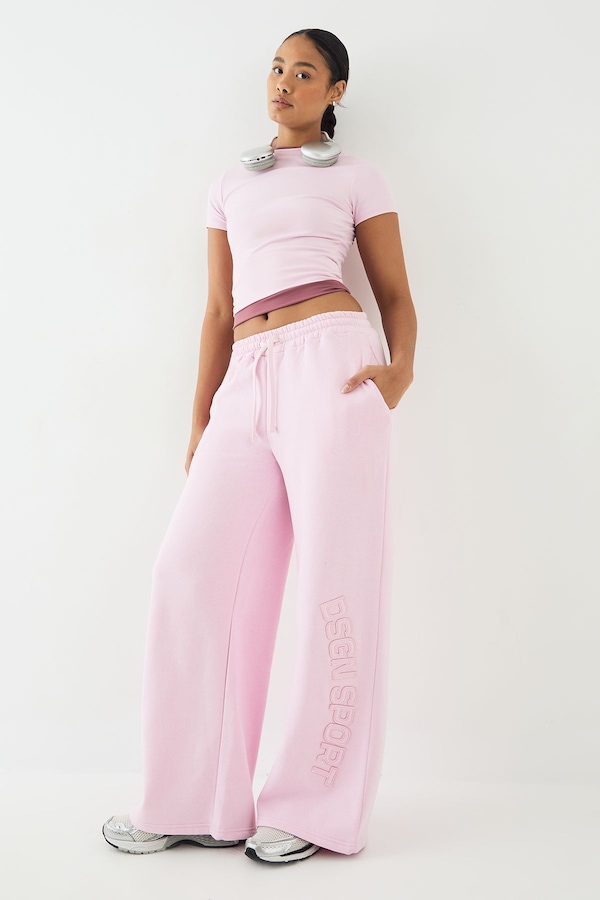 DSGN Studio DSGN Studio Self Fabric Applique Wide Leg Jogger Pink