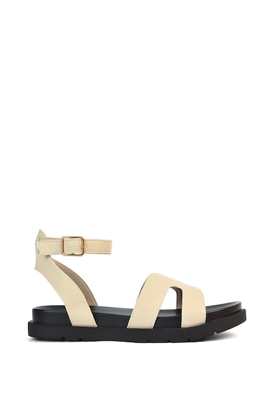 XY London 'Angie' Flat Strappy Flexible Flatform Open Toe Sandals