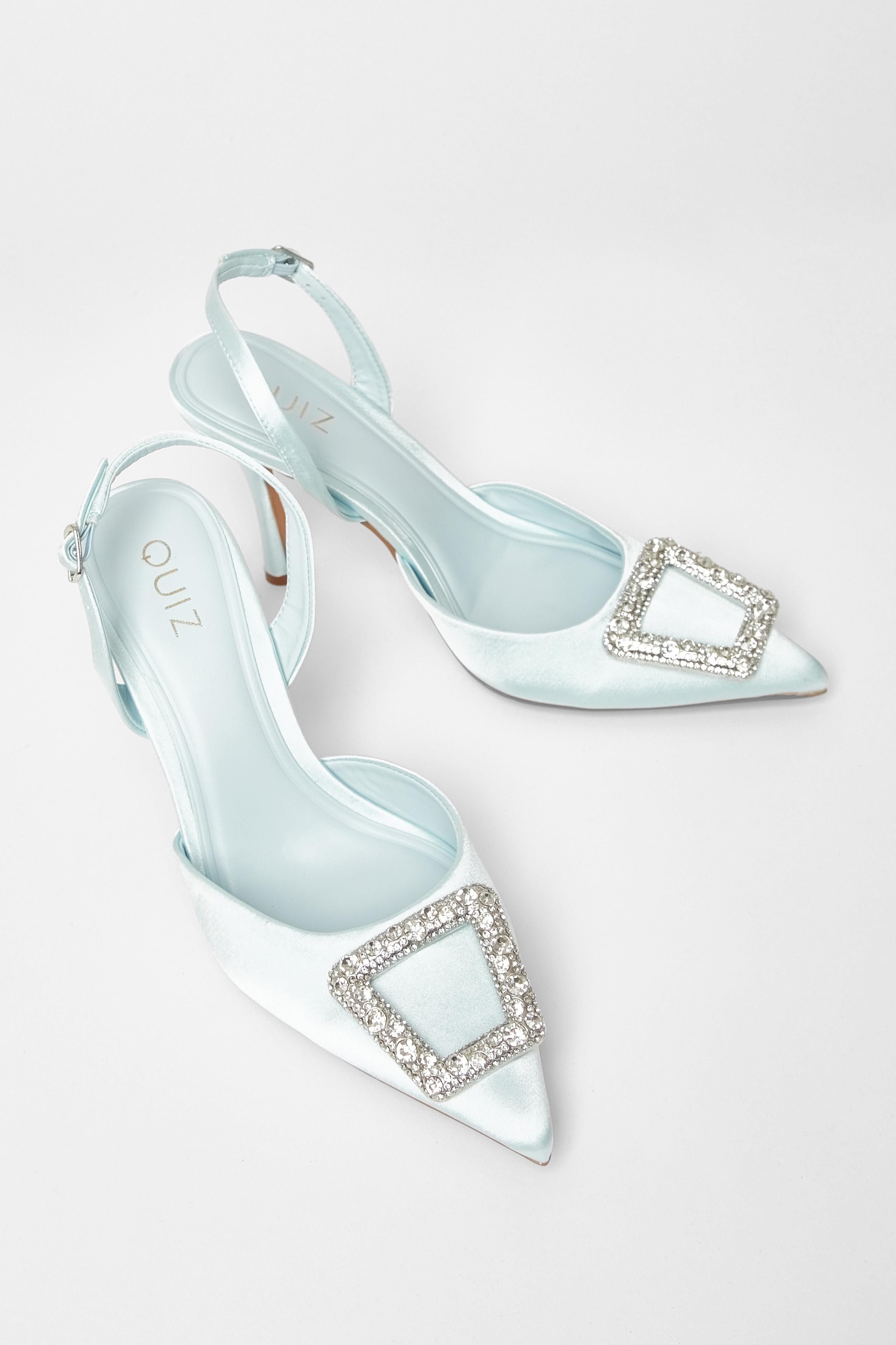 Quiz Light Blue Bridal Brooch Court Heels image 2