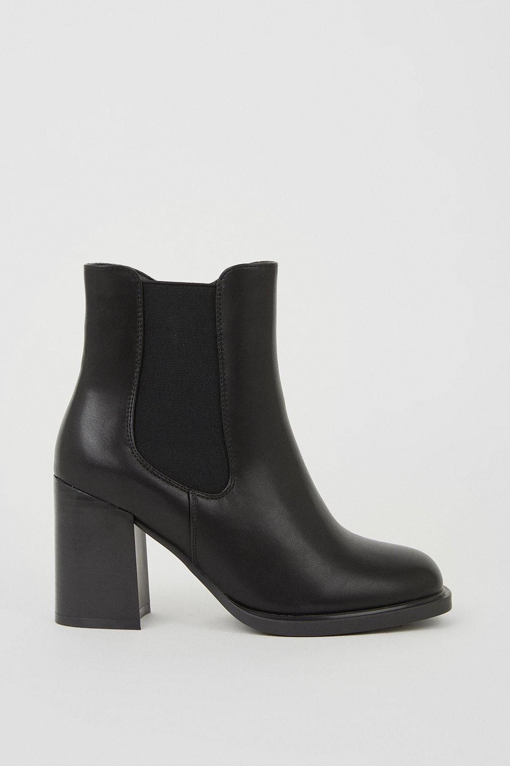 Oasis High Block Heel Chelsea Boots Black image 2