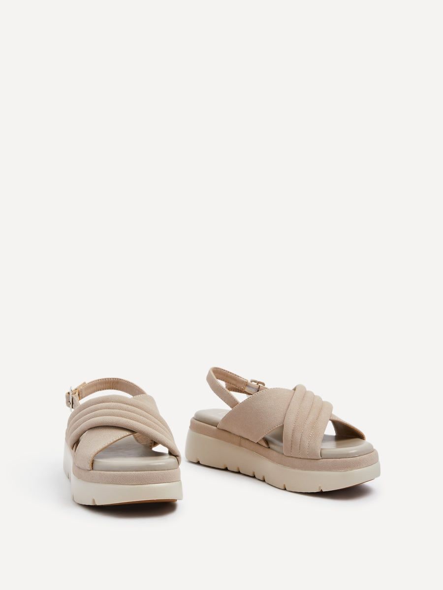 Linzi Shae Stone Faux Nubuck Padded Crossover Flatform Sandals image 3