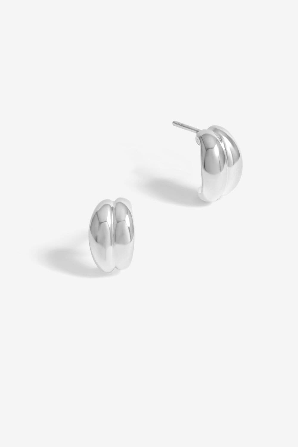 Simply Silver Sterling Silver 925 Polished Double Row Ridge Drop Earrings image 1