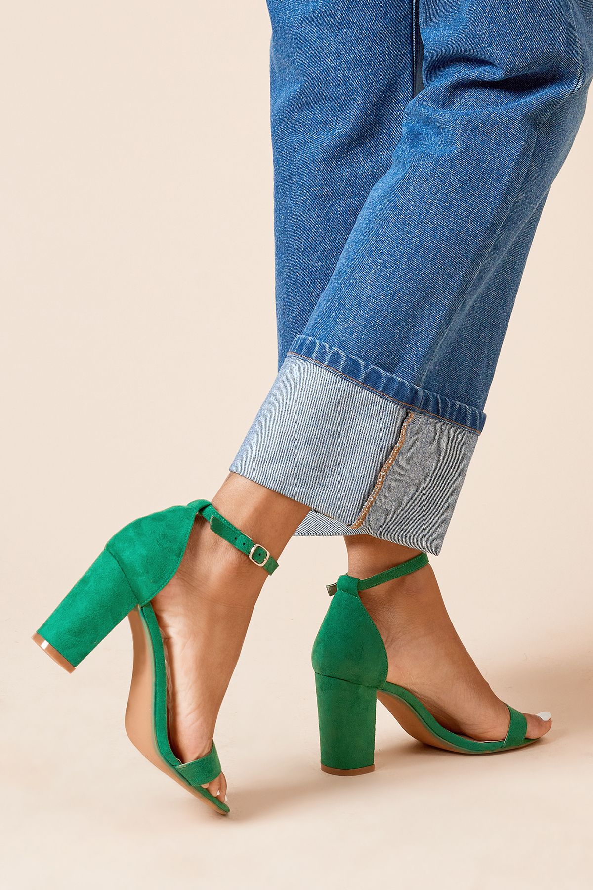 Dorothy Perkins Spark High Block Heel Sandals Green image 4