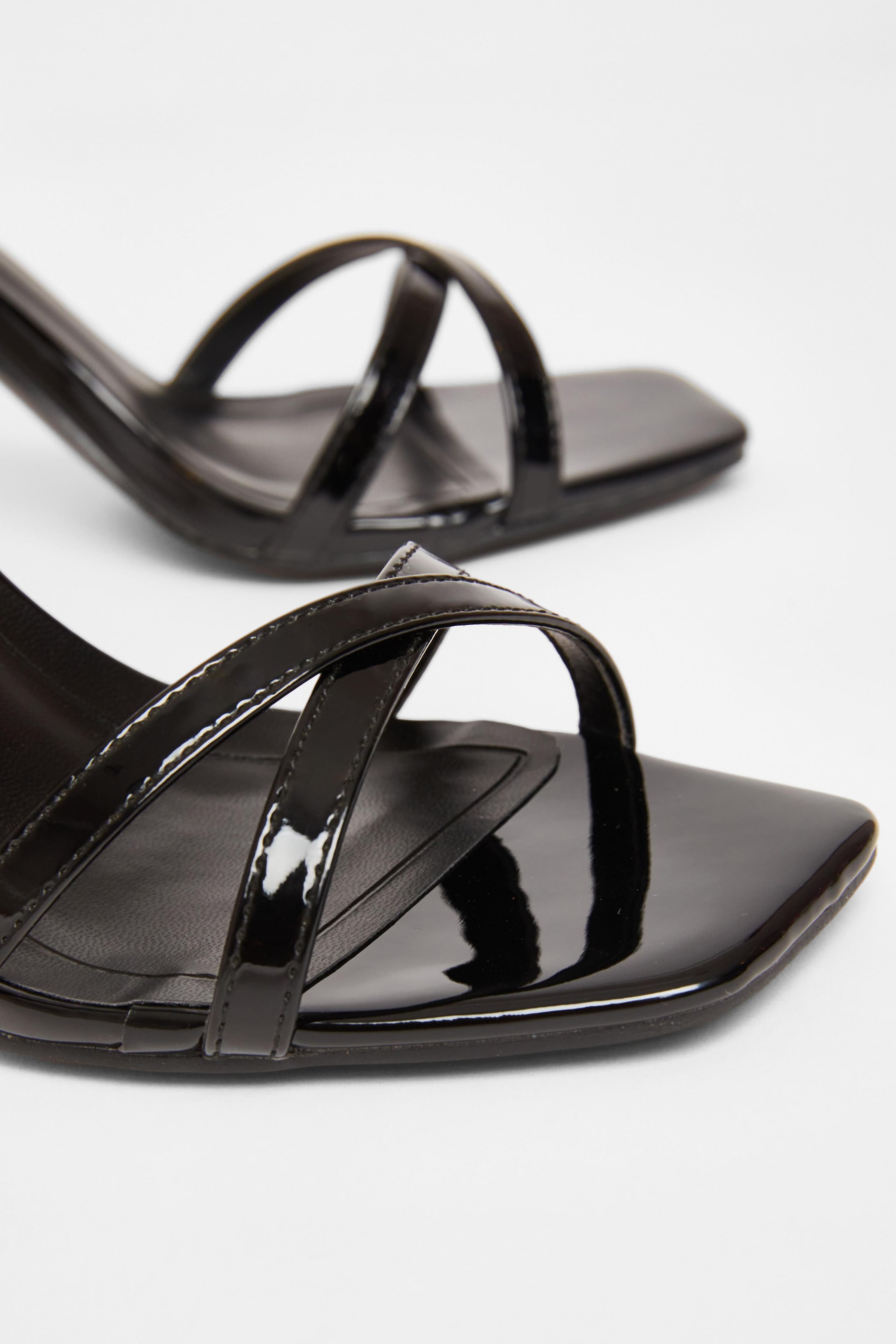 Quiz Black Wide Fit Barely There Heels image 4