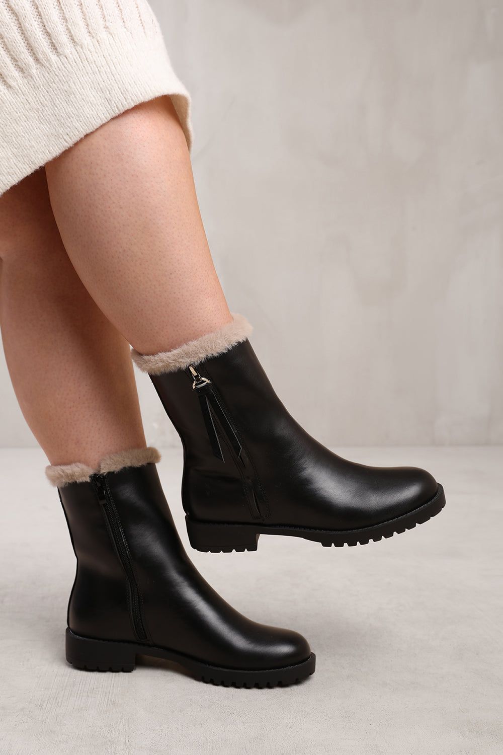 Where's That From 'Ice' Wide Fit Mid Calf Boot With Fur Trim image 4