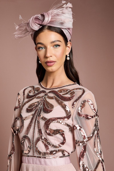 Coast Lisa Tan Bow Detail Fascinator Blush