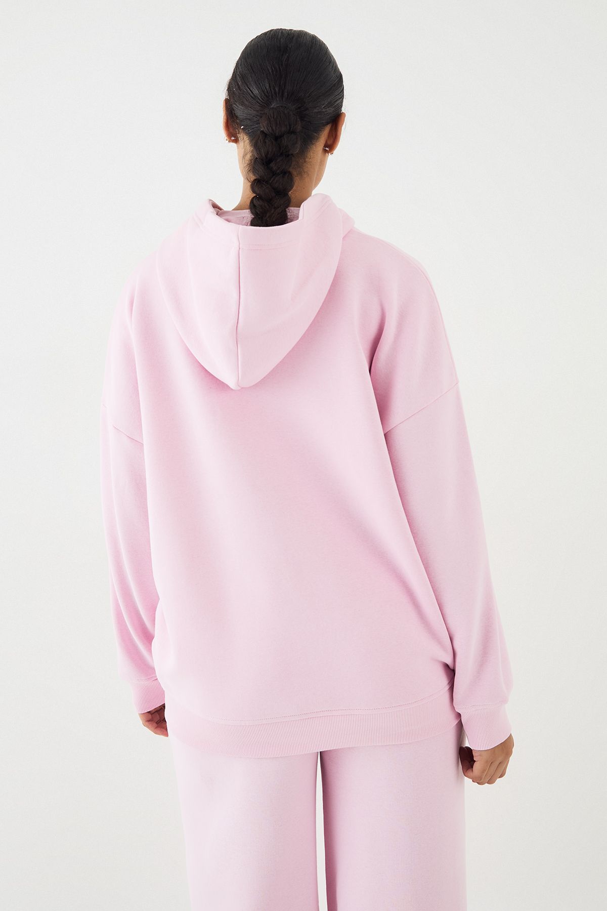 DSGN Studio DSGN Studio Self Fabric Applique Oversized Hoodie Pink image 2
