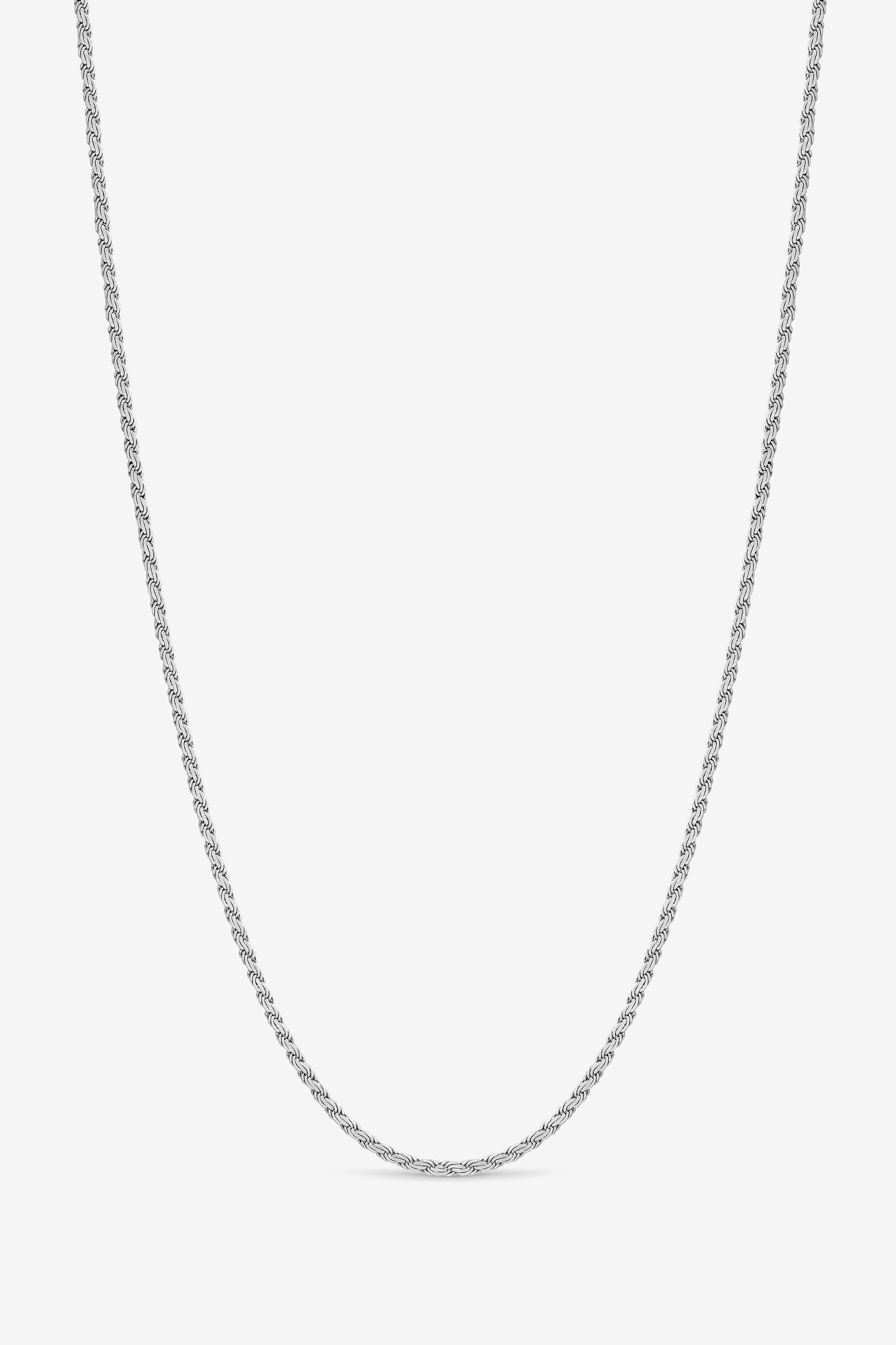 Simply Silver Sterling Silver 925 Textured Chain Necklace image 1