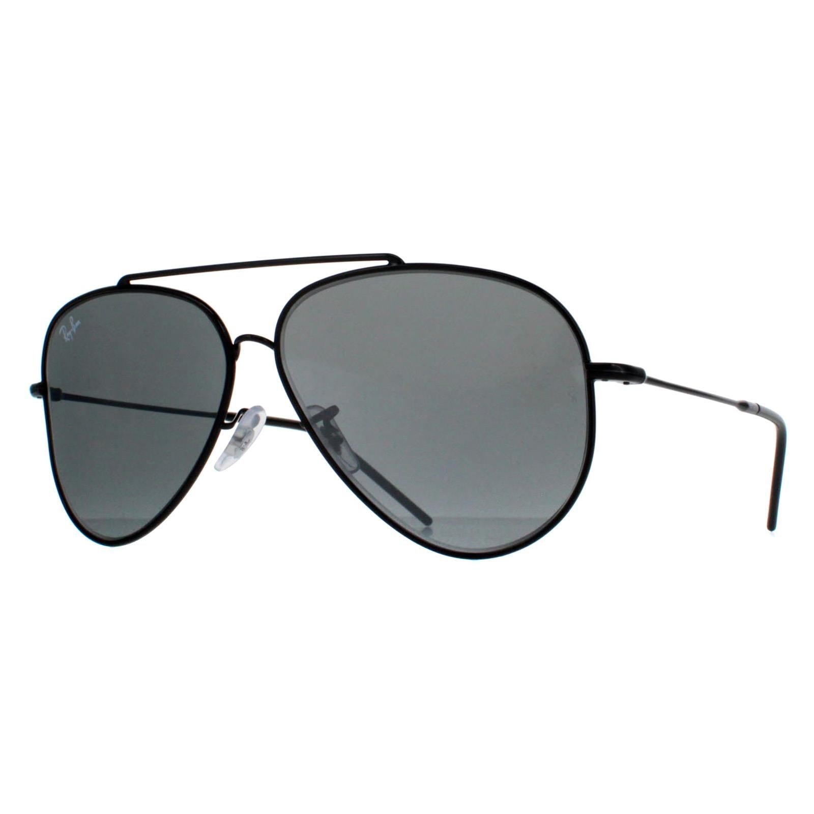 Ray-Ban Aviator Black Silver Mirror RB0101S Aviator Reverse image 2