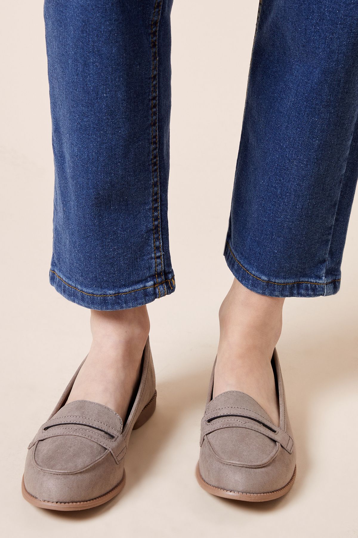 Dorothy Perkins Lara Penny Loafers Taupe image 3