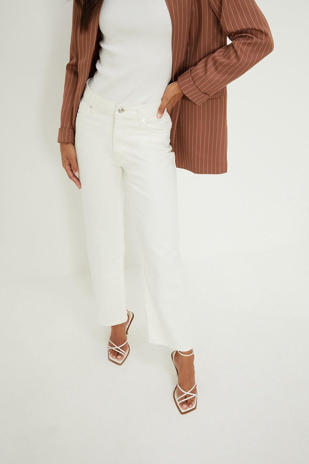 Dorothy Perkins Straight Leg Jeans Ecru image 4