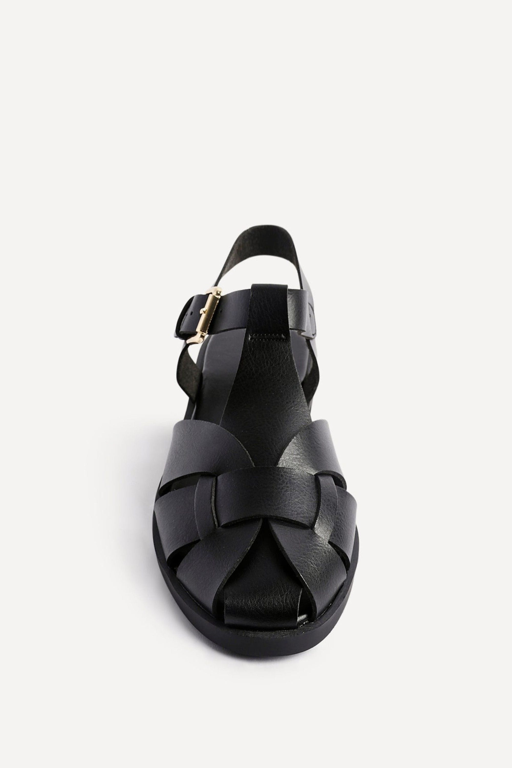 Linzi Rhoda Black Flat Fisherman Sandals image 4