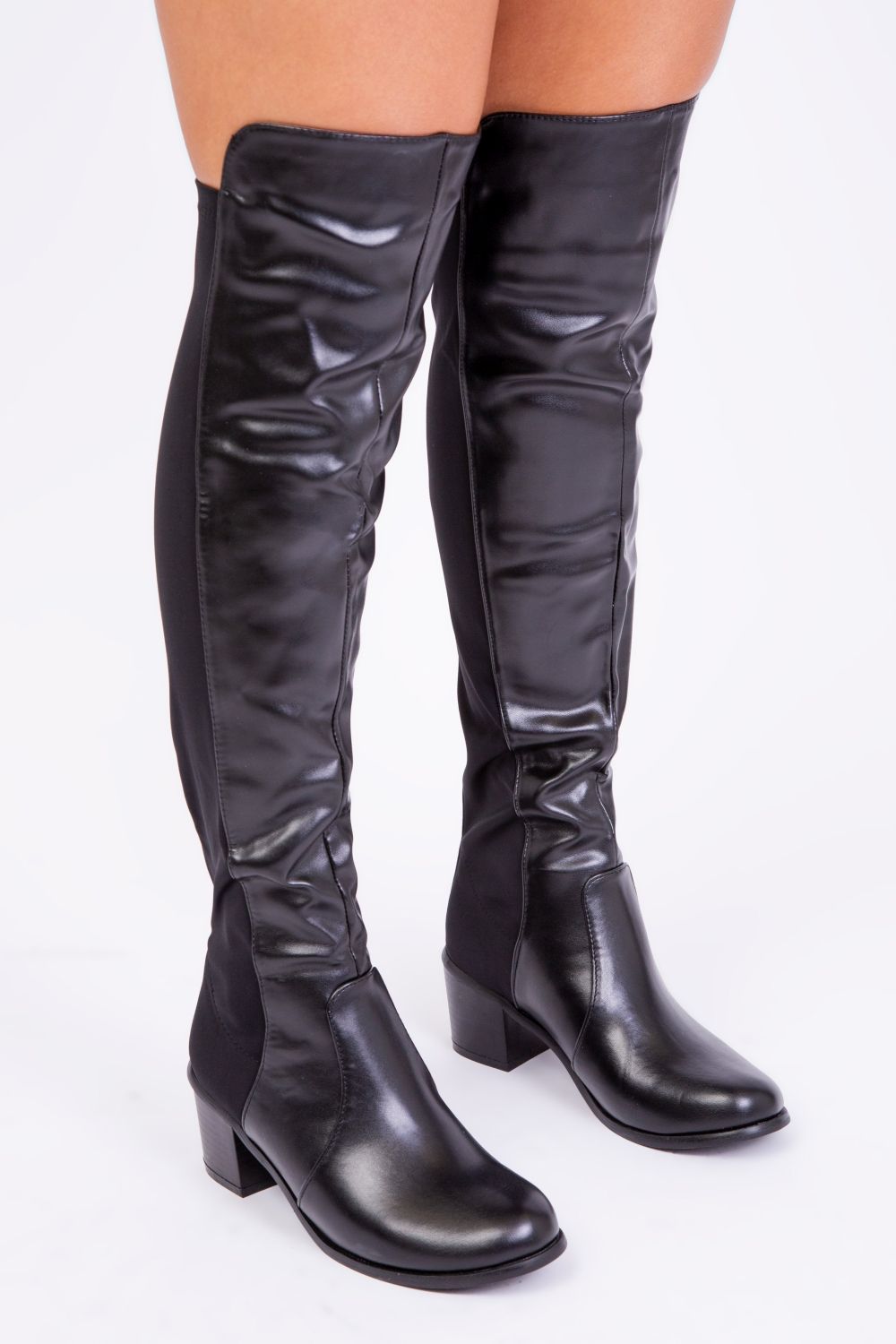 Where's That From 'Britta' Thigh High Mid Heeled Boots image 2