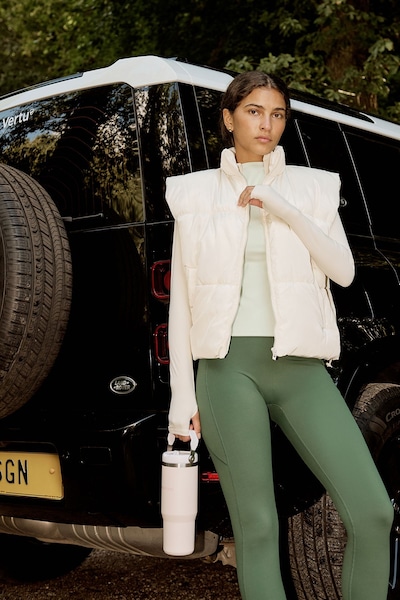 DSGN Studio DSGN Studio Sport Zip Through Puffer Gilet Cream