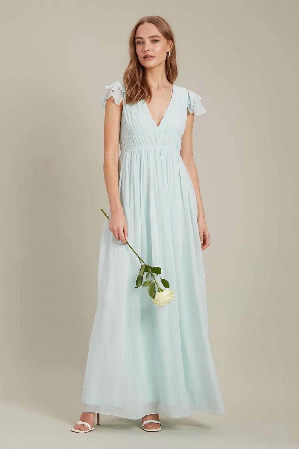 Dorothy Perkins Angel Sleeve Chiffon Maxi Dress Mint image 2