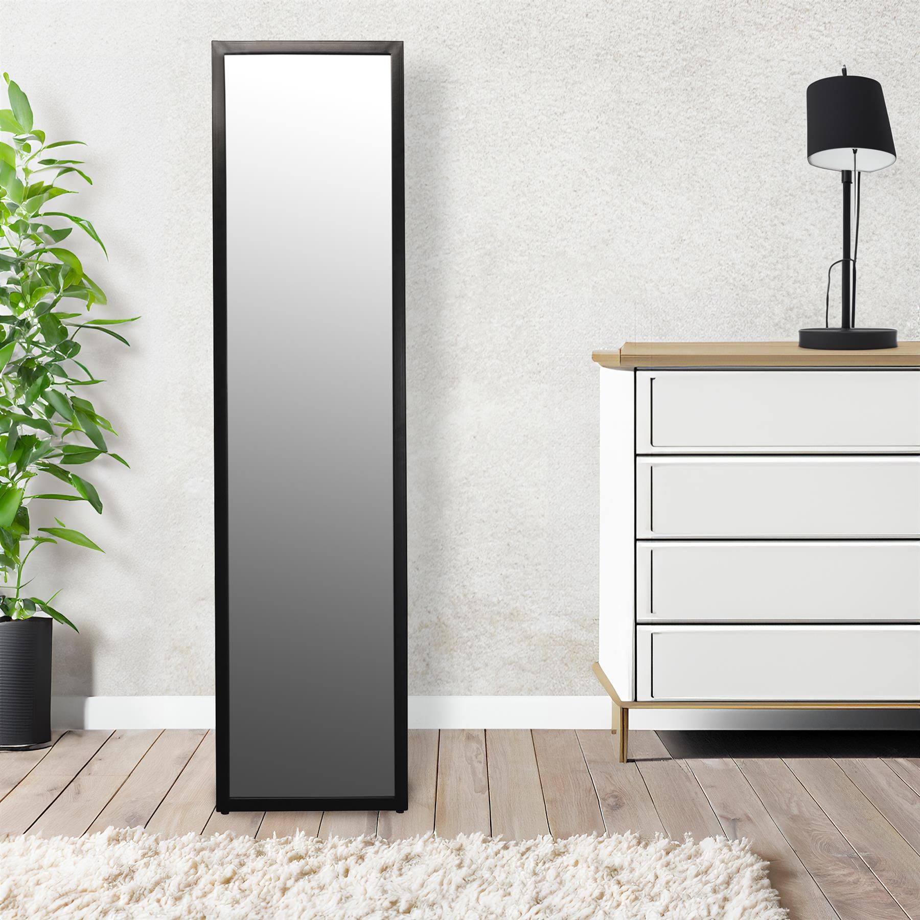 Harbour Housewares Square Full-Length Mirror 137x35.5cm Black Frame image 7