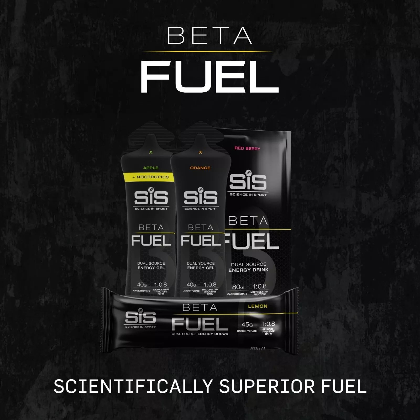 Science in Sport Beta Fuel +Nootropics Energy Gel 60ml - Apple - 6 Pack image 5