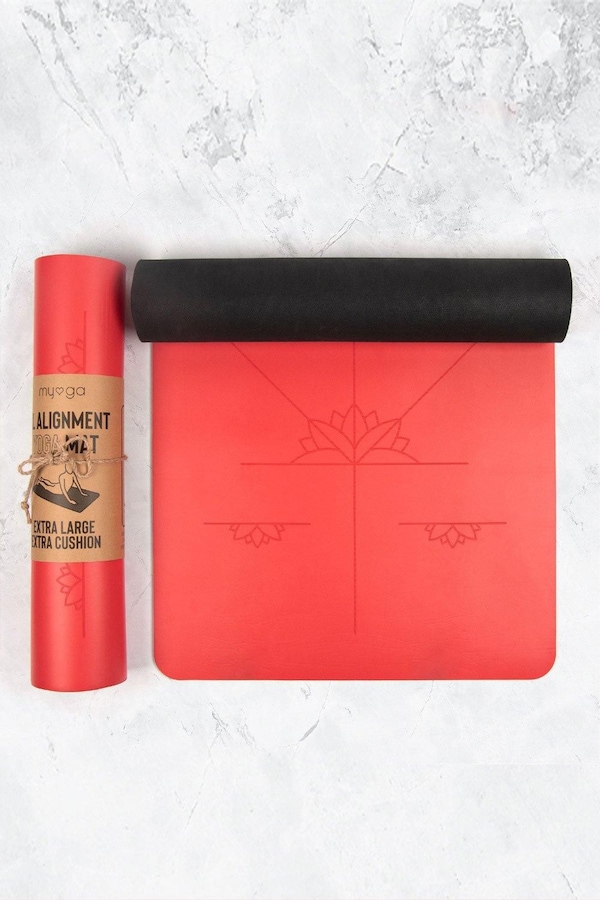 Myga Extra Large Red Alignment Yoga Mat