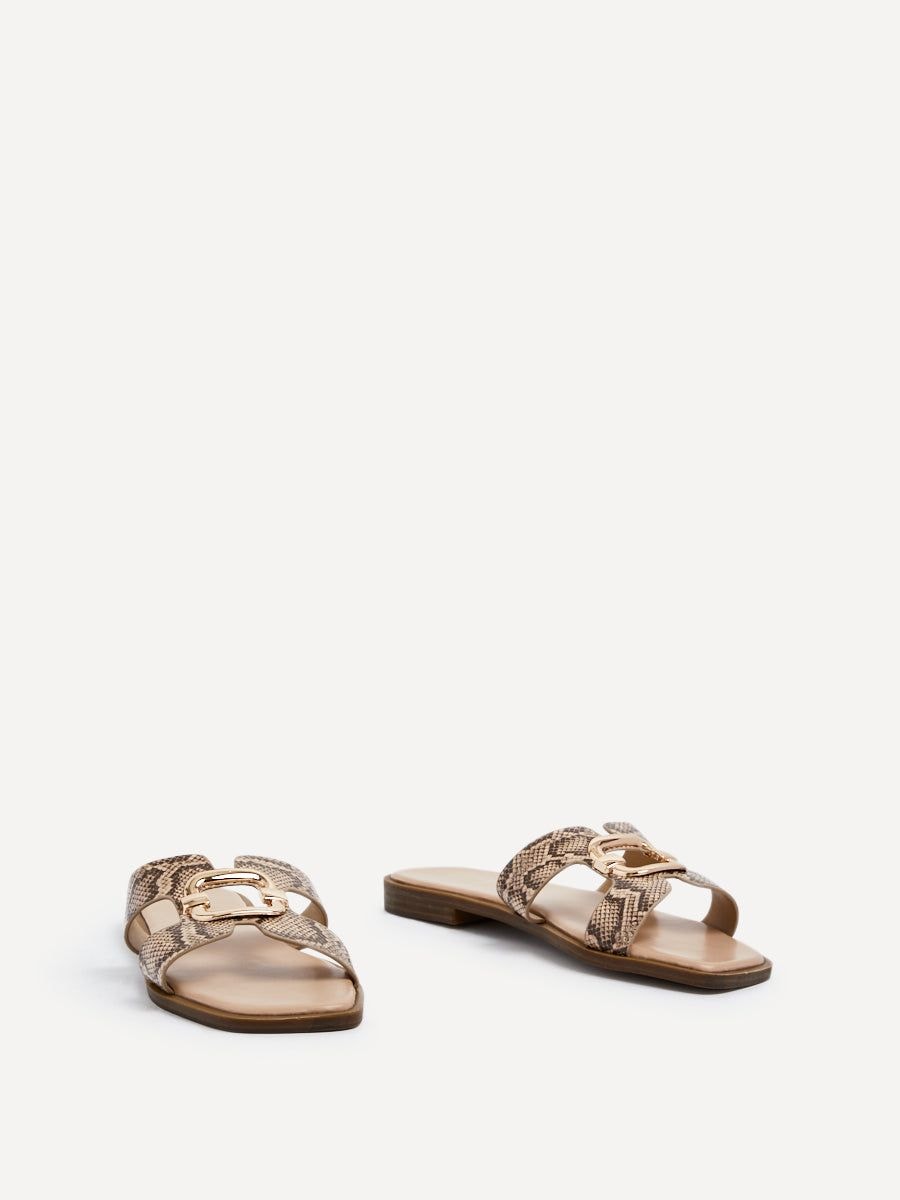 Linzi Vida Snake Print Faux Leather Flat Sandal image 3