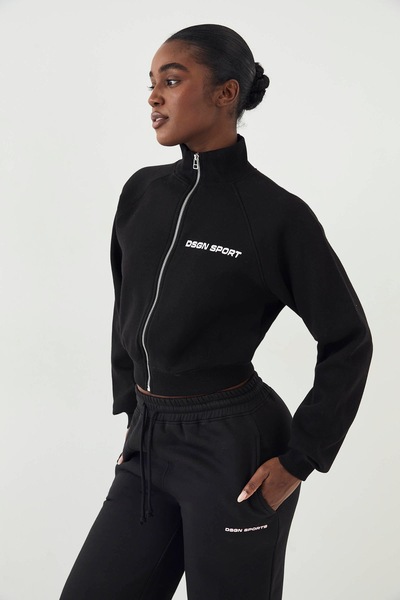 DSGN Studio DSGN Studio Sport Funnel Neck Raglan Bomver Sweatshirt Black