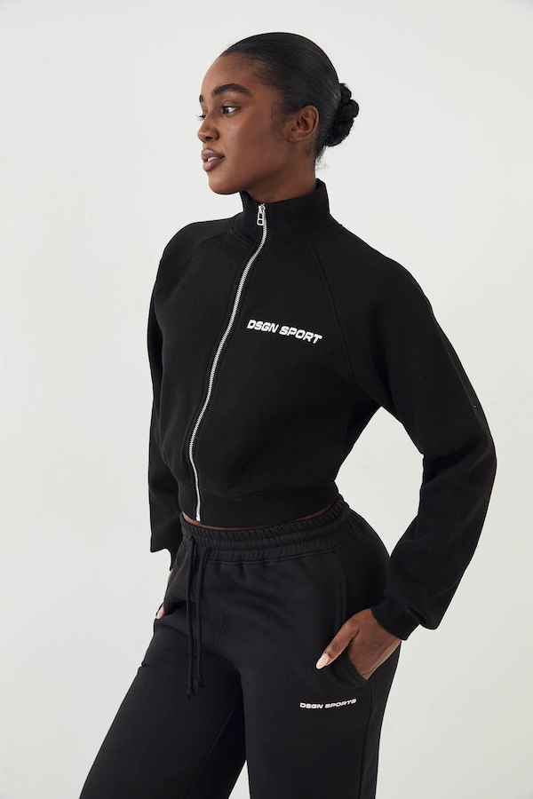 DSGN Studio DSGN Studio Sport Funnel Neck Raglan Bomver Sweatshirt Black