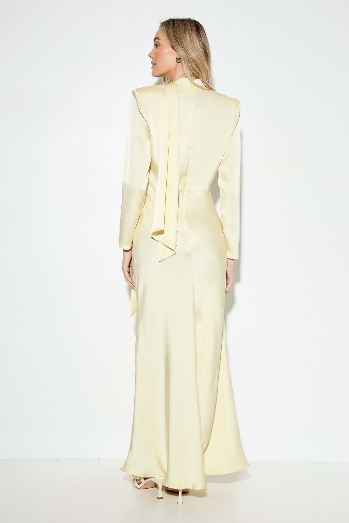 MissPap Premium Tie Neck Maxi Dress Butter image 3