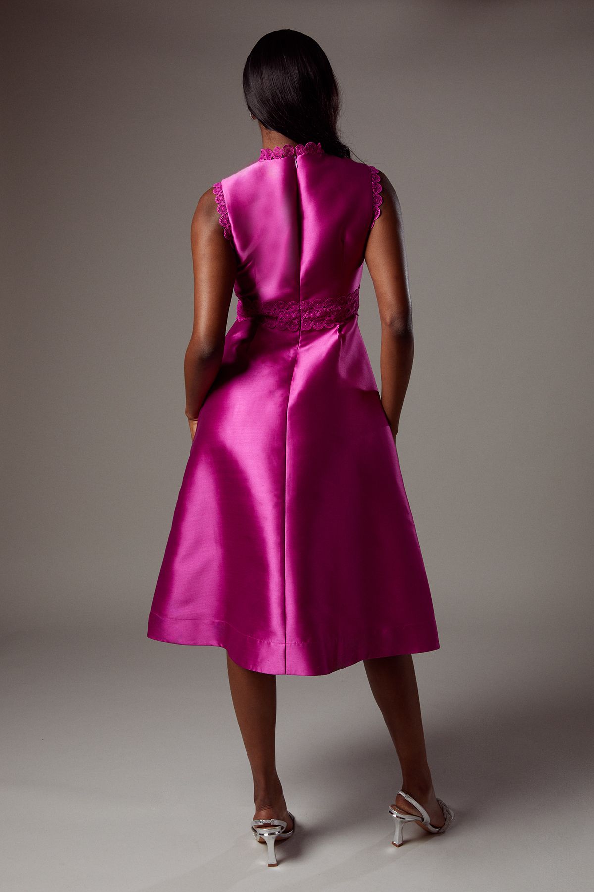 Coast Twill Lace Dress Magenta image 3