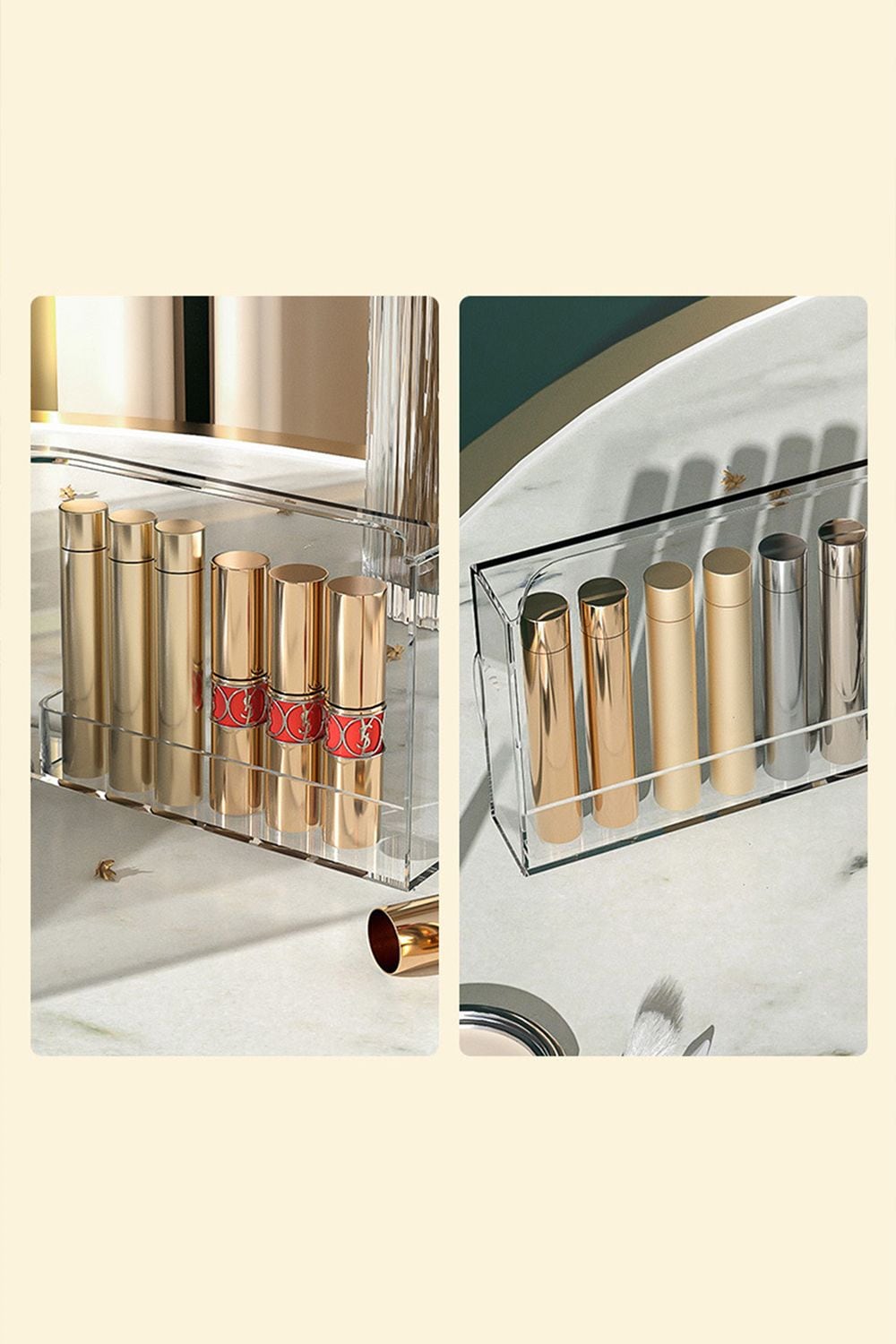 Living and Home Portable Dustproof Cosmetic Desktop Makeup Organizer with Handle image 4