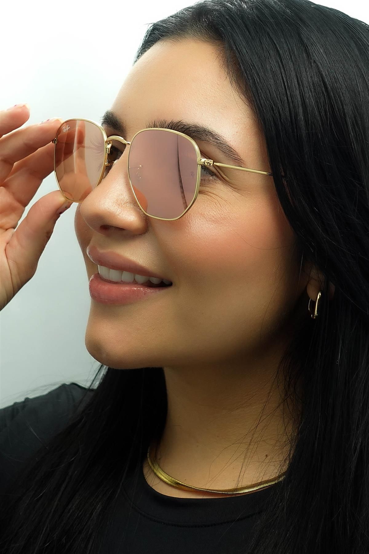 Ray-Ban Square Gold Copper Flash Mirror RB3548N Hexagonal image 5