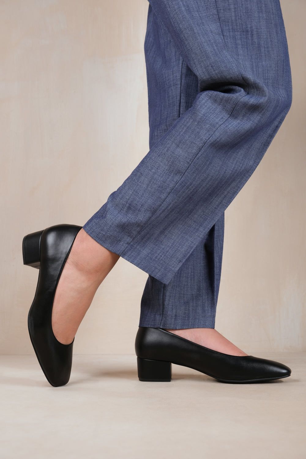 Where's That From 'Seattle' Wide Fit Low Block Heel With Square Toe image 1