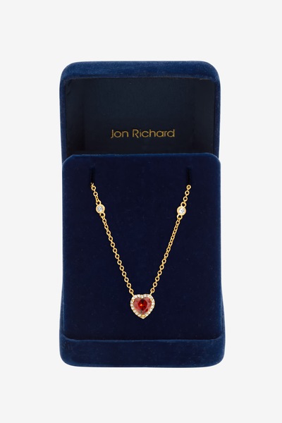 Jon Richard Gold Plated and Red Heart Pendant Necklace