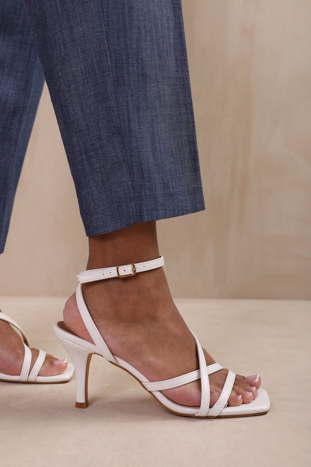Where's That From 'Austin' Multi Strap Cross Over Mid Heels image 2